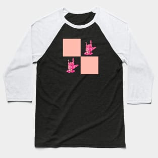 I Love You - Sign Language Pink Pattern Baseball T-Shirt